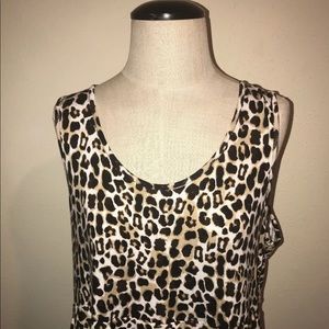 Cheetah Print Dressbarn Ruffle Layered Dress Sz18